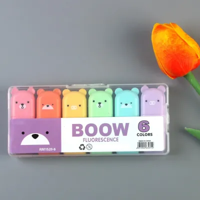 Cute Mini Bear Highlighter Sets 6 Pcs